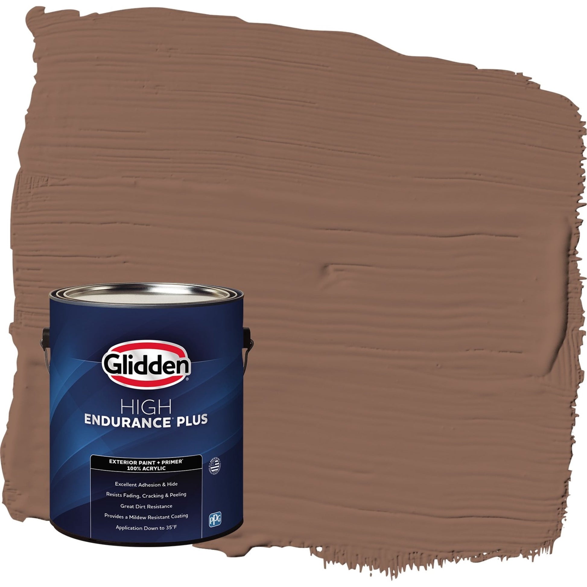 Glidden HEP Suede Leather / Beige Flat Exterior Paint with Primer, 1 Gallon