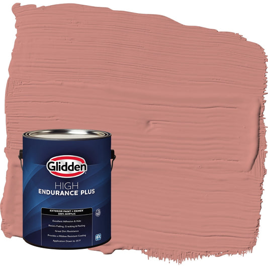 Glidden HEP Sunstone / Orange Semi-Gloss Exterior Paint with Primer, 1 Gallon