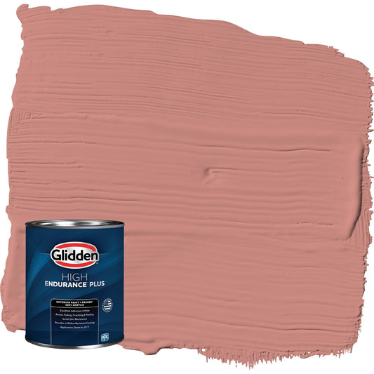 Glidden HEP Sunstone / Orange Semi-Gloss Exterior Paint with Primer, 1 Quart