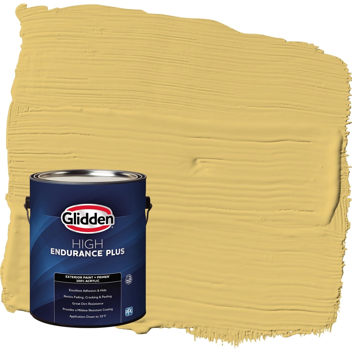 Glidden HEP Tropical Siesta / Yellow Flat Exterior Paint with Primer, 1 Gallon