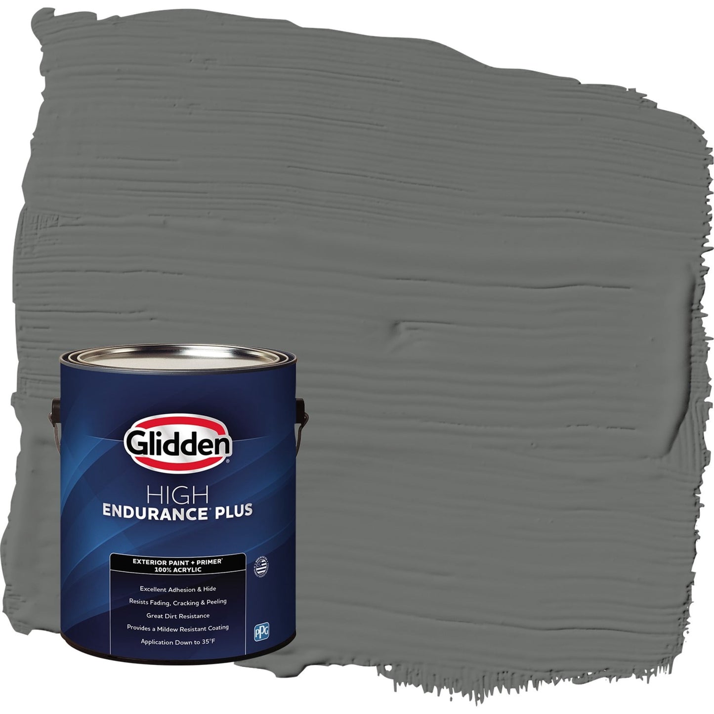 Glidden HEP Up in Smoke / Gray Flat Exterior Paint with Primer, 1 Gallon