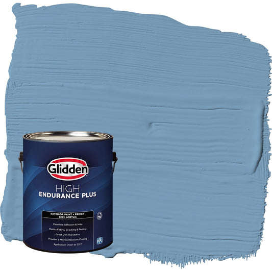 Glidden HEP Walden Pond / Blue Semi-Gloss Exterior Paint with Primer, 1 Gallon