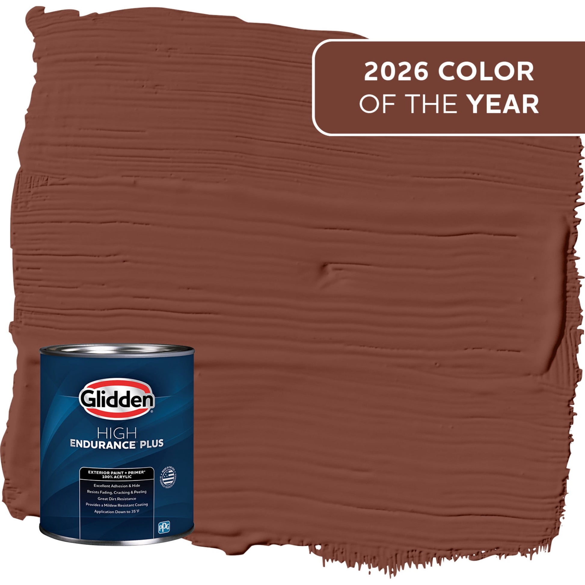 Glidden HEP Warm Mahogany / Red Semi-Gloss Exterior Paint with Primer, 1 Quart