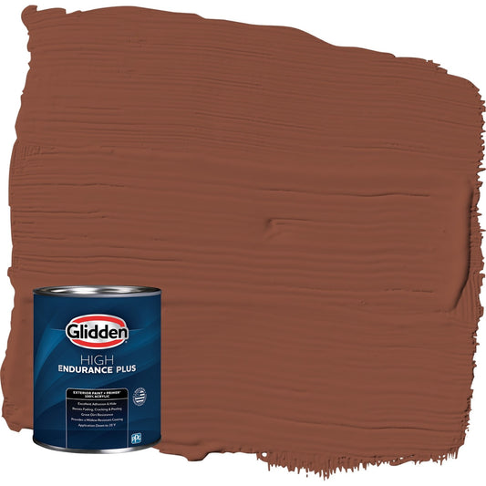 Glidden HEP Warm Wassail / Orange Semi-Gloss Exterior Paint with Primer, 1 Quart