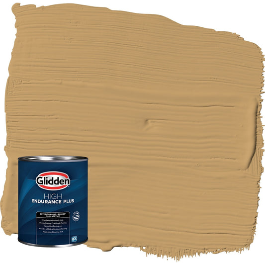 Glidden HEP Welcome Home / Yellow Satin Exterior Paint with Primer, 1 Quart