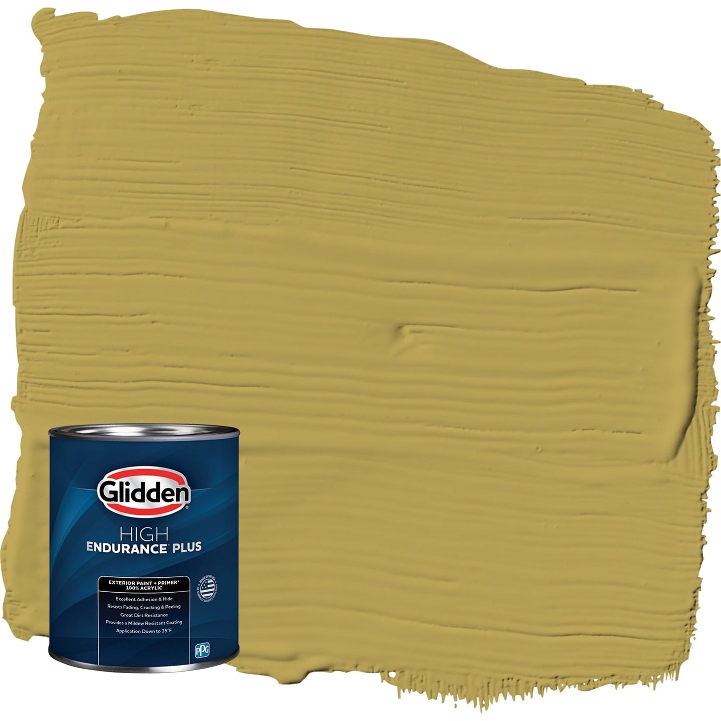 Glidden HEP Woolen Mittens / Green Satin Exterior Paint with Primer, 1 Quart