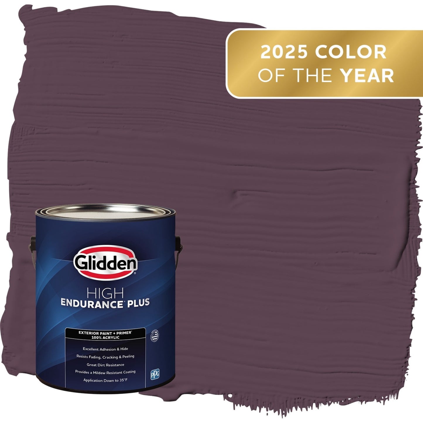 Glidden HEP Purple Basil / Purple Flat Exterior Paint with Primer, 1 Gallon