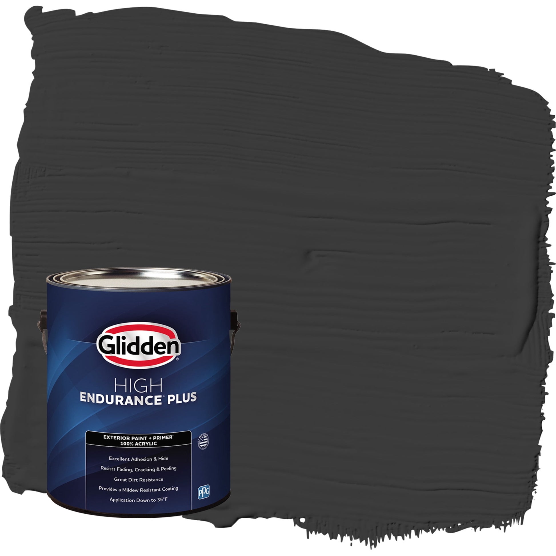 Glidden HEP Grab-N-Go Onyx Black / Black Satin Exterior Paint with Primer, 1 Gallon