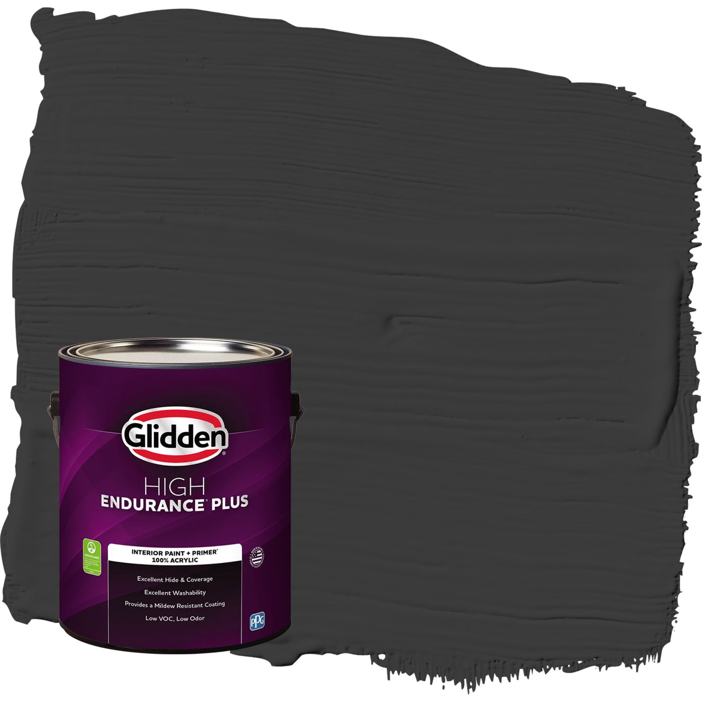 Glidden HEP Grab-N-Go Onyx Black / Black Eggshell Interior Paint with Primer, 1 Gallon