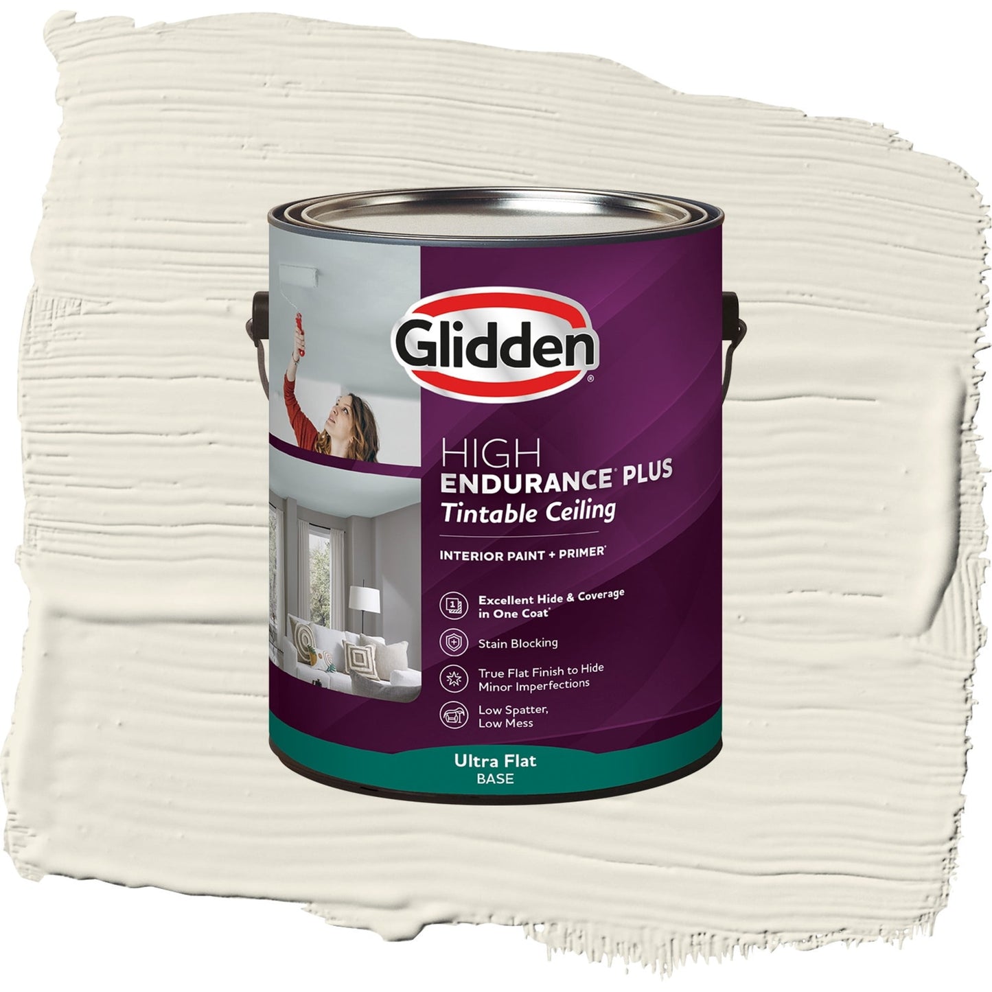 Glidden Glidden HEP Interior Ceiling Paint, Oatmeal/Off White, Flat, 1 Gallon
