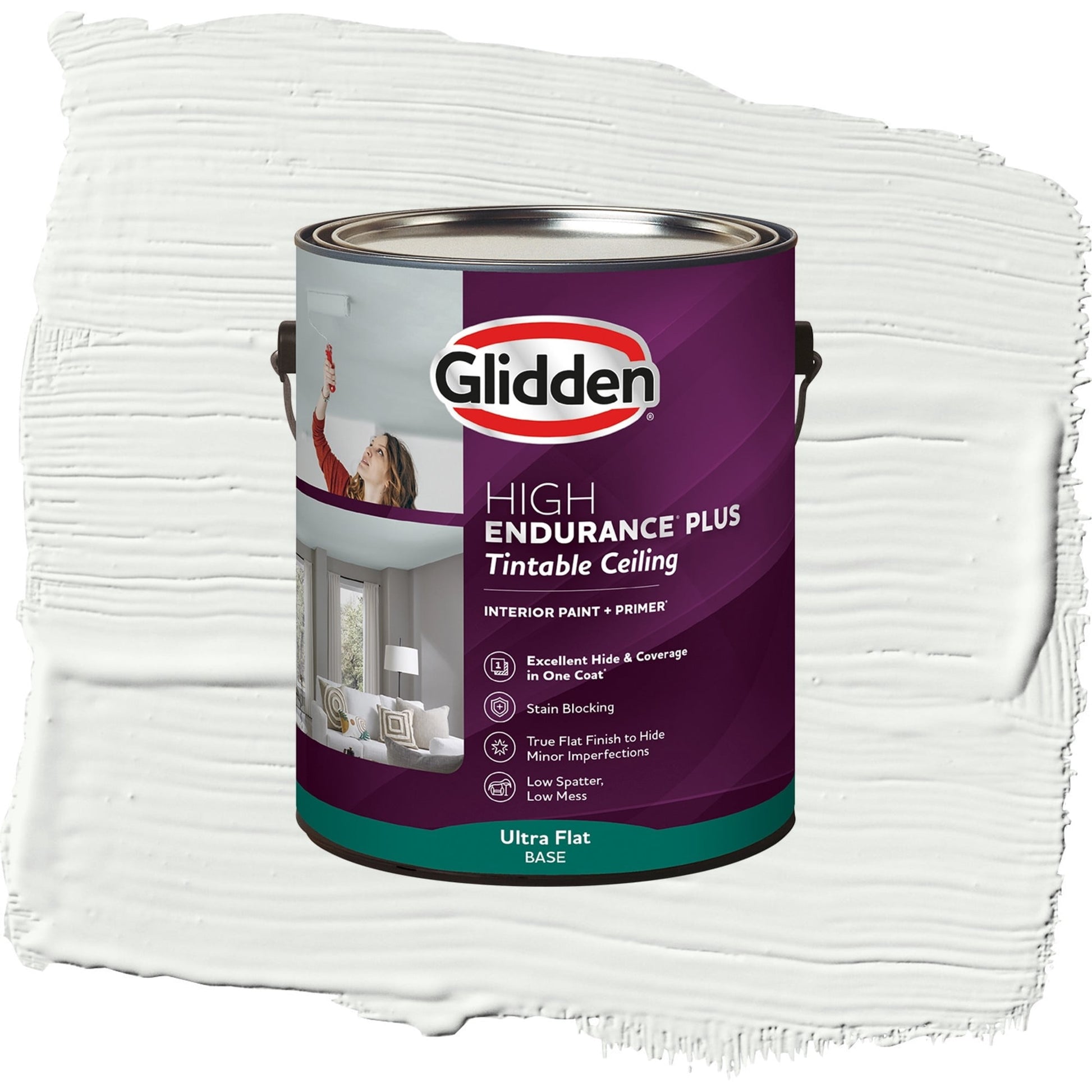 Glidden Glidden HEP Interior Ceiling Paint, Pacific Pearl/Off-White, Flat, 1 Gallon