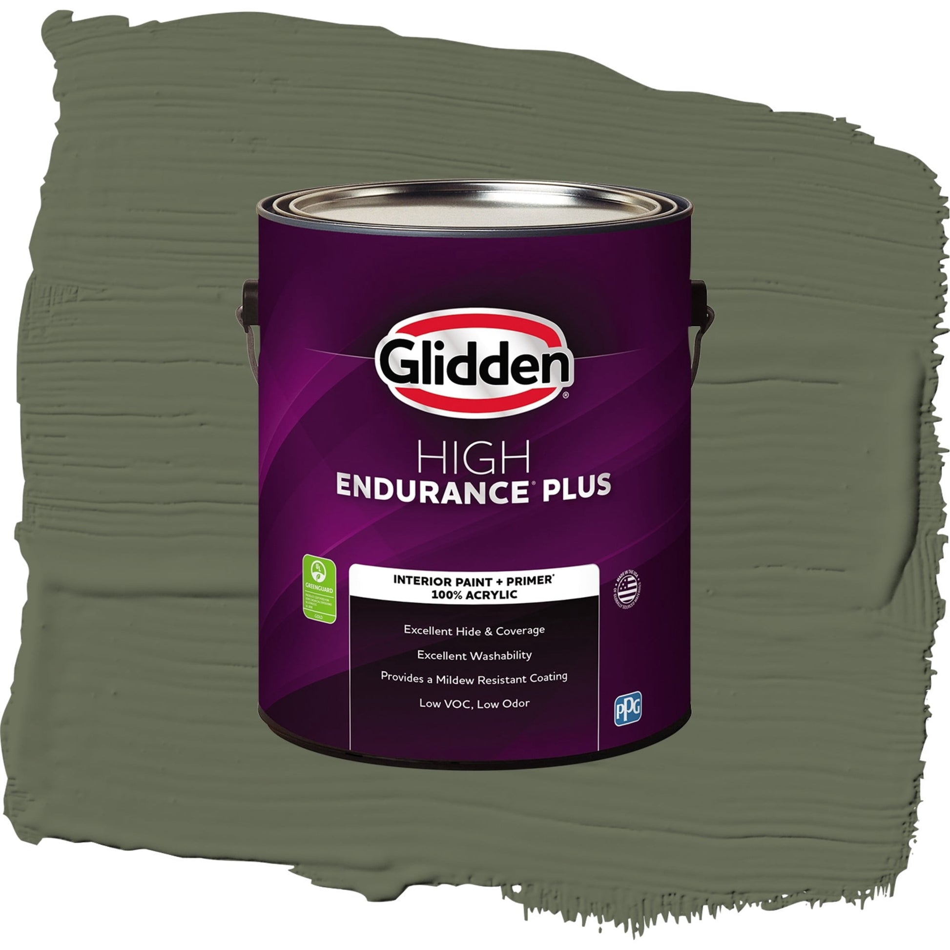 Glidden HEP All About Olive / Green, Flat Interior Paint with Primer, 1 Gallon