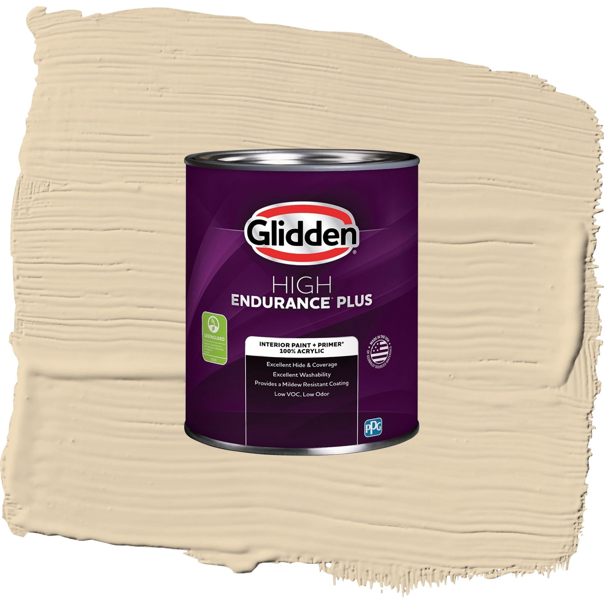 Glidden HEP Almond Cream / Beige, Eggshell Interior Paint with Primer, 1 Quart