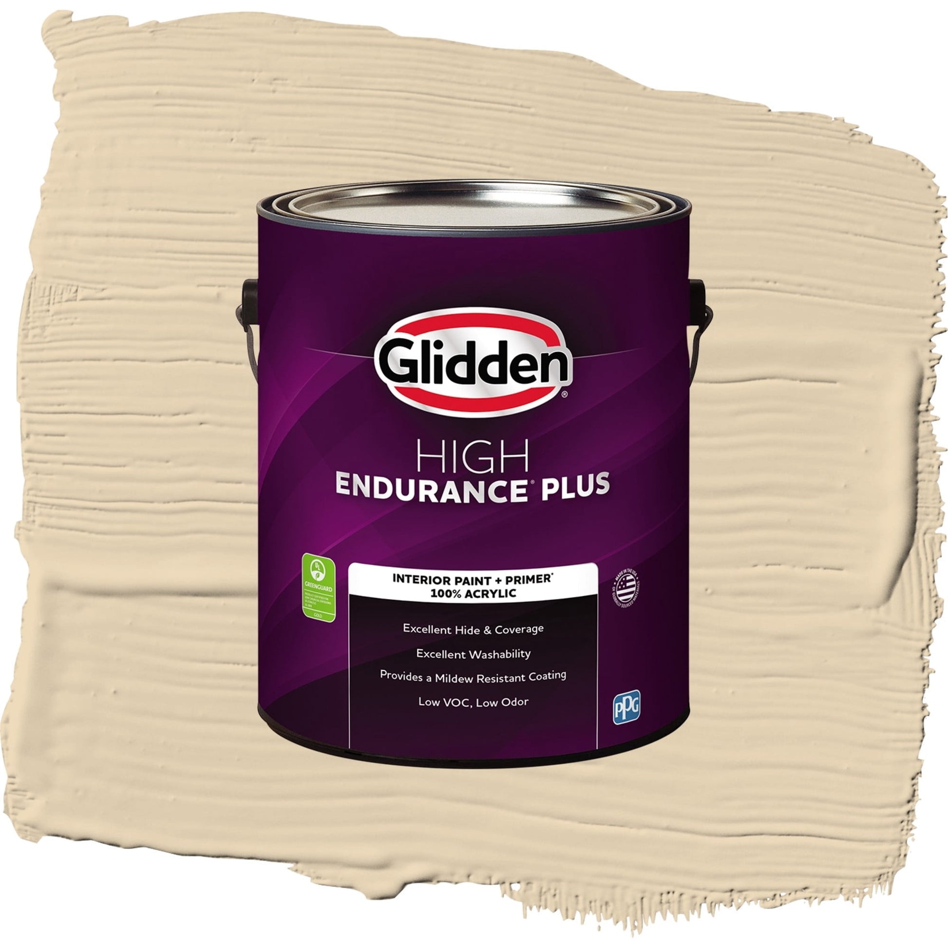 Glidden HEP Almond Cream / Beige, Flat Interior Paint with Primer, 1 Gallon