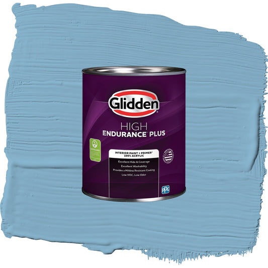 Glidden HEP Arabella / Blue, Eggshell Interior Paint with Primer, 1 Quart