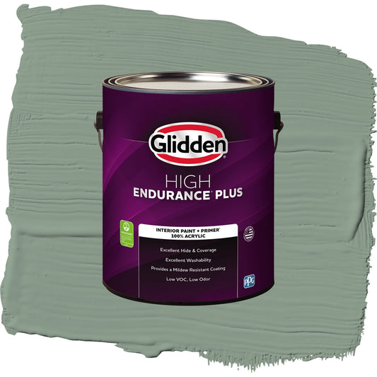 Glidden HEP Birch Forest / Green, Flat Interior Paint with Primer, 1 Gallon