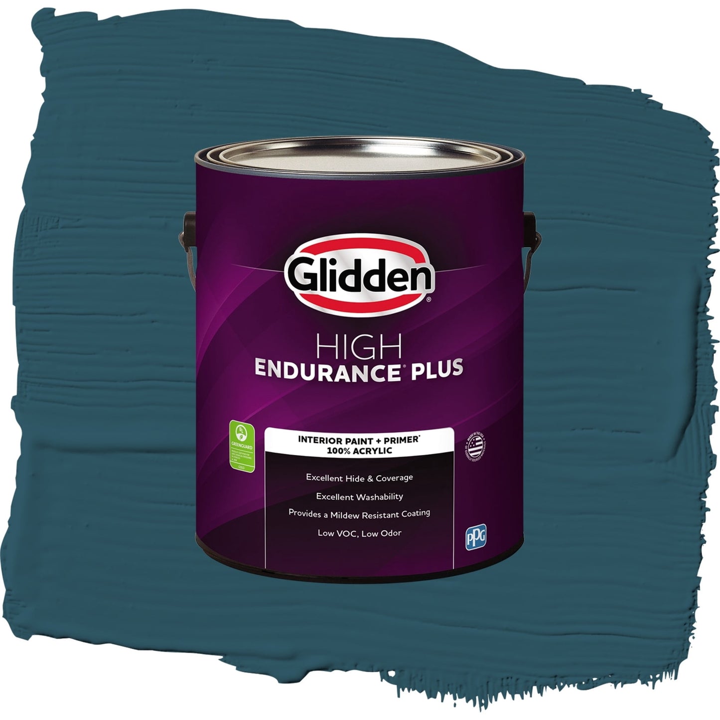 Glidden HEP Blue Bayberry / Green, Flat Interior Paint with Primer, 1 Gallon