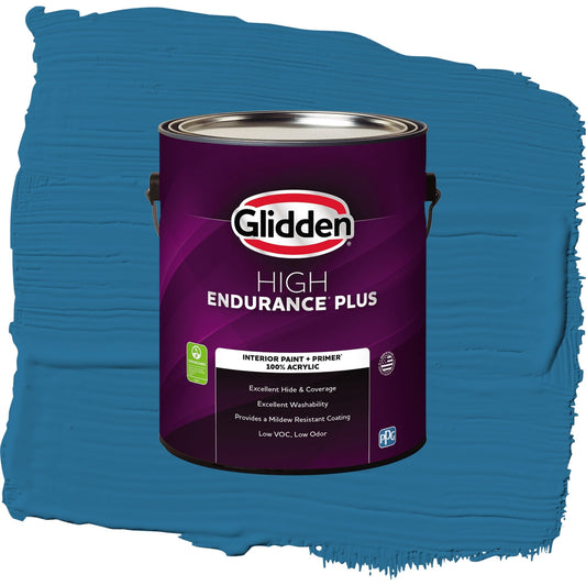Glidden HEP Blue Oasis / Blue, Eggshell Interior Paint with Primer, 1 Gallon