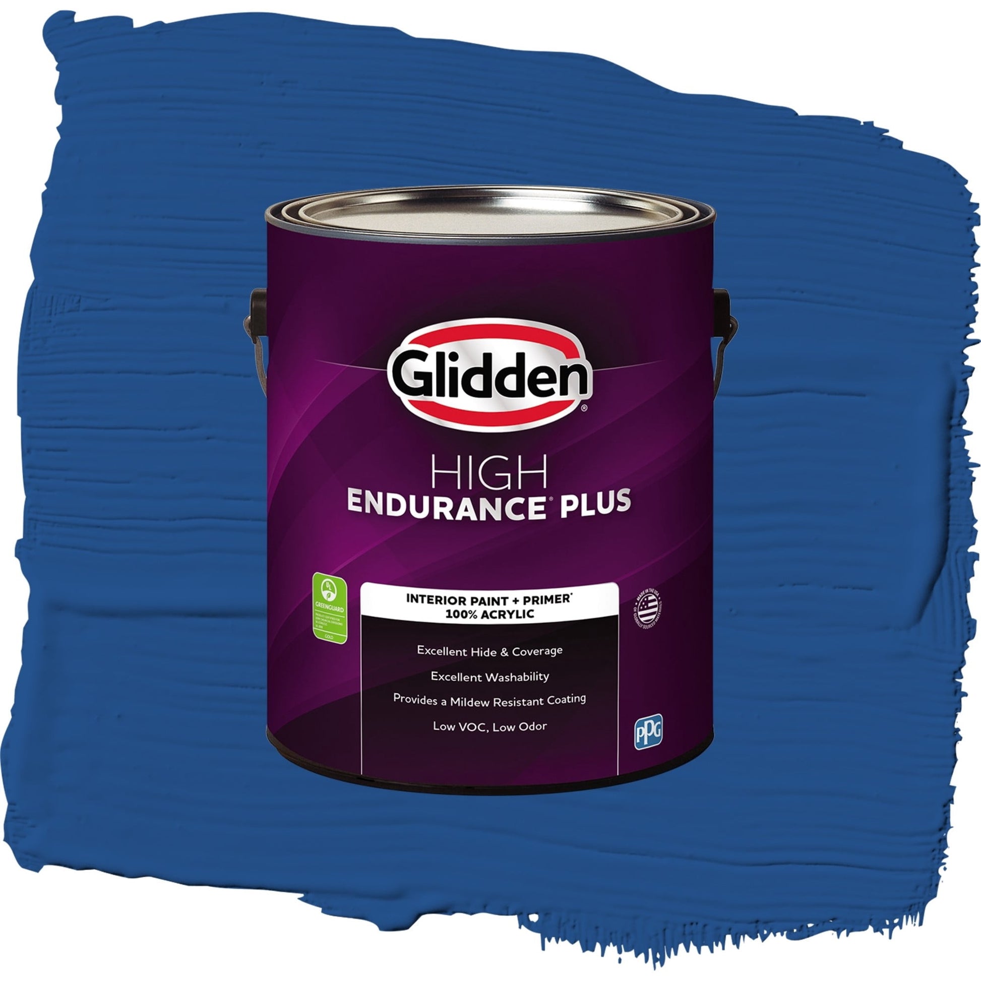 Glidden HEP Brilliant Blue / Blue, Flat Interior Paint with Primer, 1 Gallon