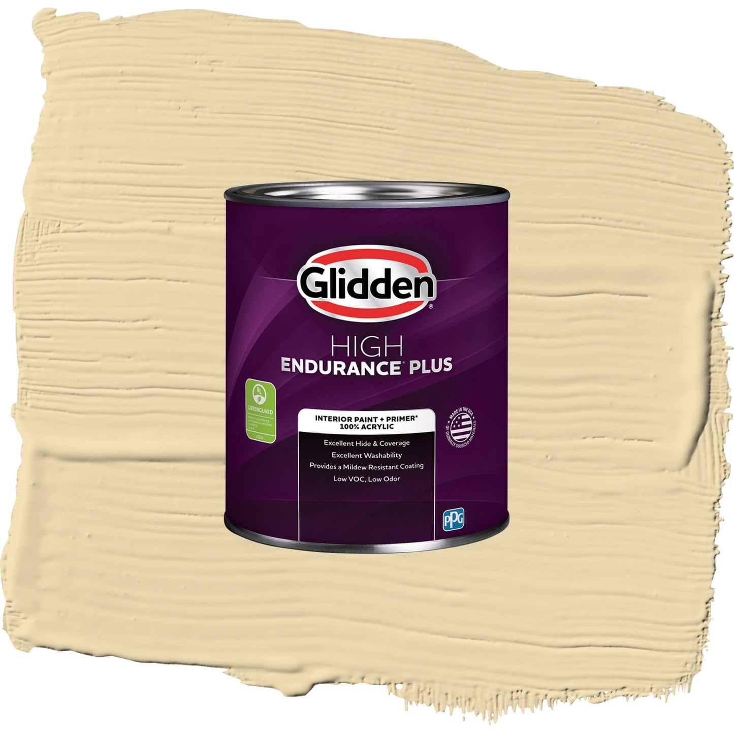 Glidden HEP Caramelized Pears / Yellow, Eggshell Interior Paint with Primer, 1 Quart