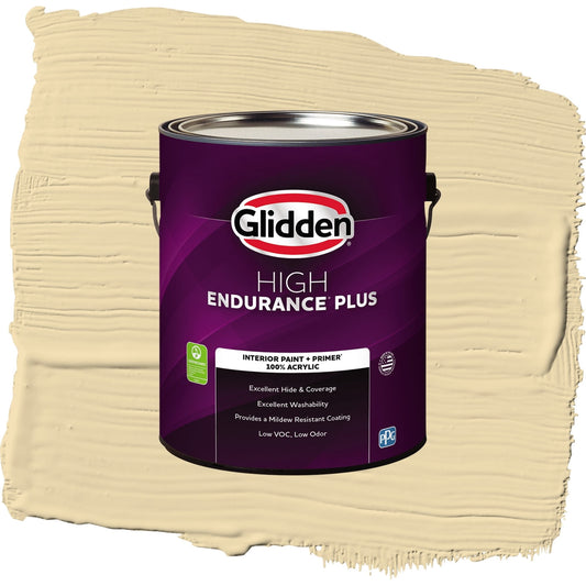 Glidden HEP Caramelized Pears / Yellow, Flat Interior Paint with Primer, 1 Gallon