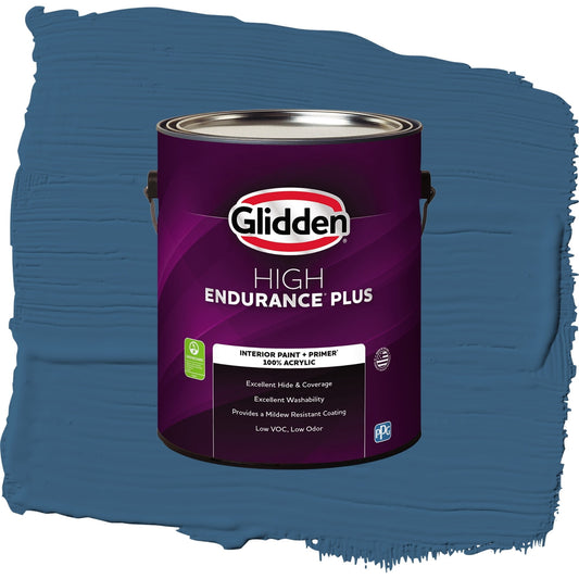 Glidden HEP Chinese Porcelain / Blue, Eggshell Interior Paint with Primer, 1 Gallon
