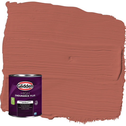 Glidden HEP Cinnabar / Red, Eggshell Interior Paint with Primer, 1 Quart
