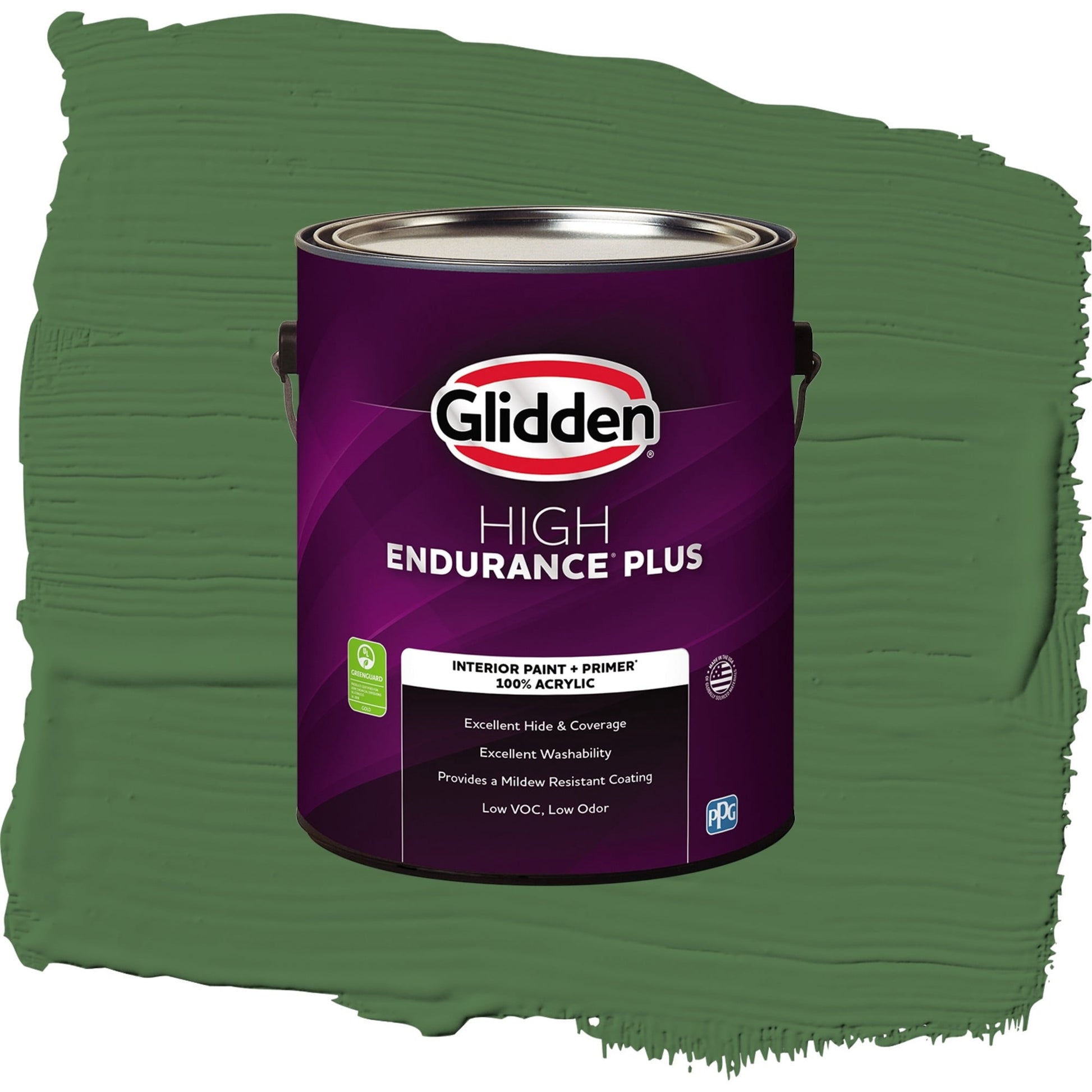Glidden HEP Clover Leaf / Green, Semi-Gloss Interior Paint with Primer, 1 Gallon