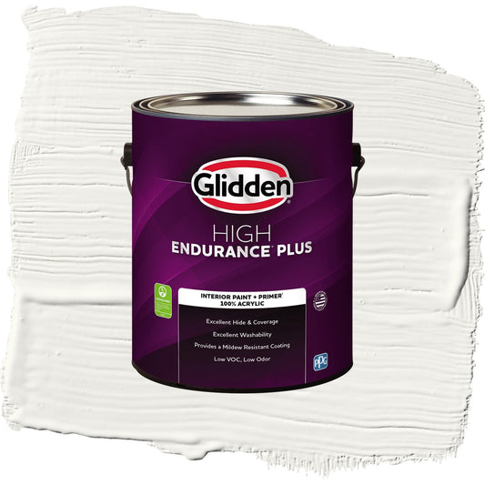 Glidden HEP Commercial White / White Eggshell Interior Paint with Primer, 1 Gallon