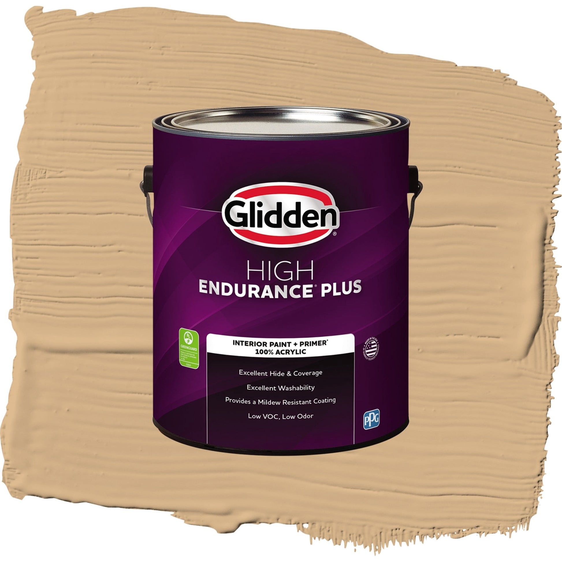 Glidden HEP Cracker Bitz / Beige, Flat Interior Paint with Primer, 1 Gallon