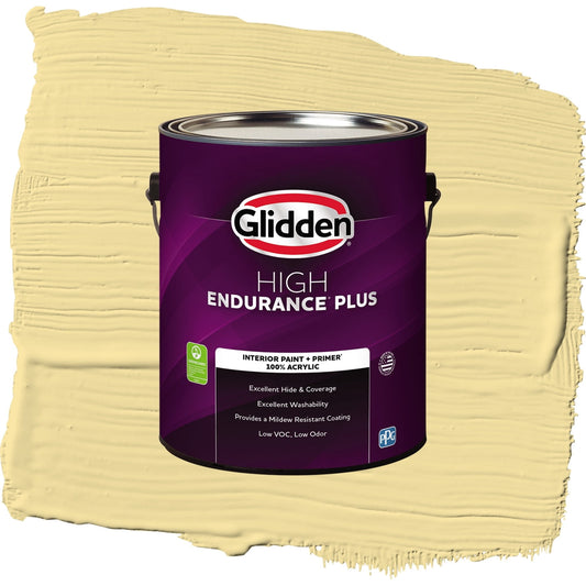 Glidden HEP Demeter / Yellow, Flat Interior Paint with Primer, 1 Gallon