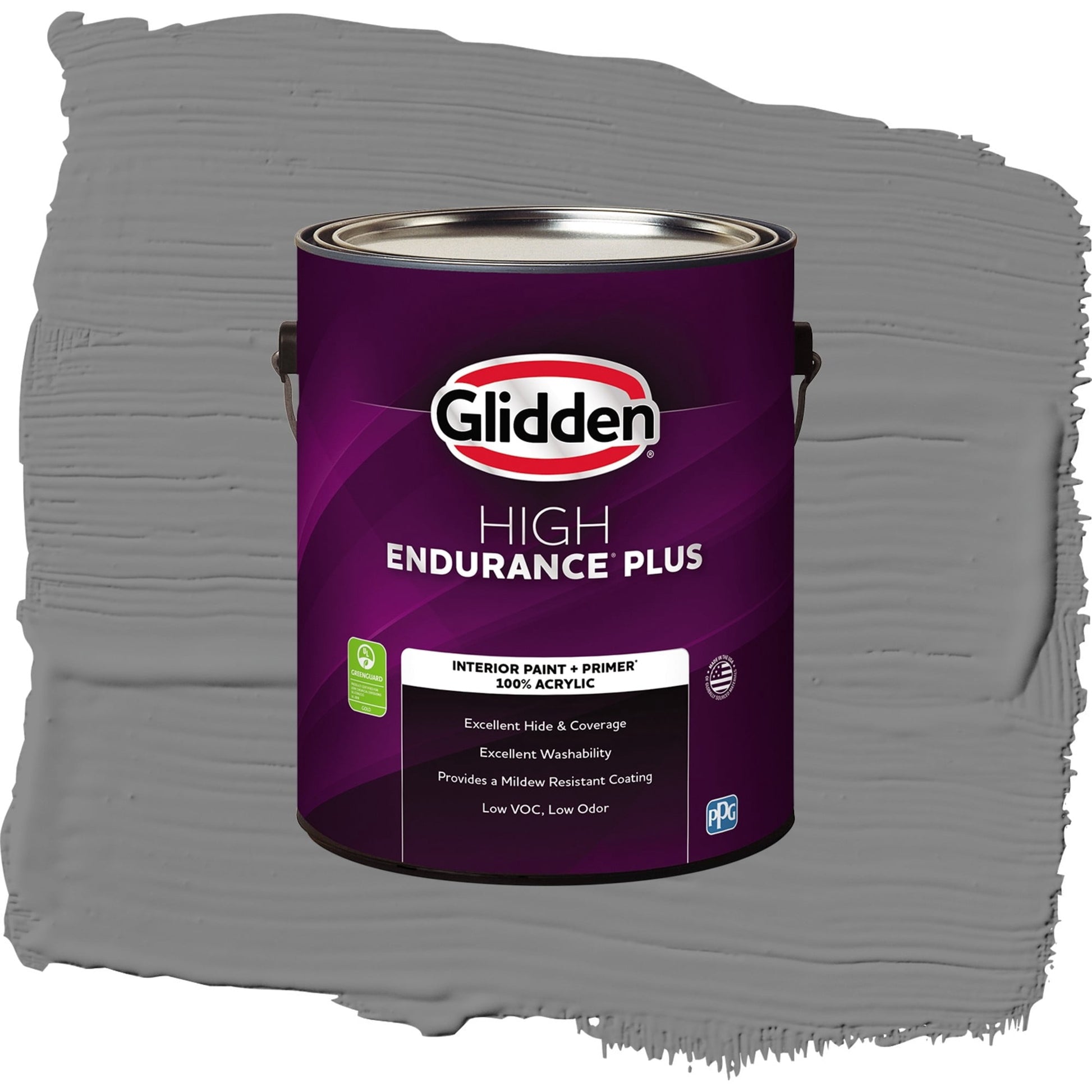 Glidden HEP Dover Gray / Grey, Semi-Gloss Interior Paint with Primer, 1 Gallon