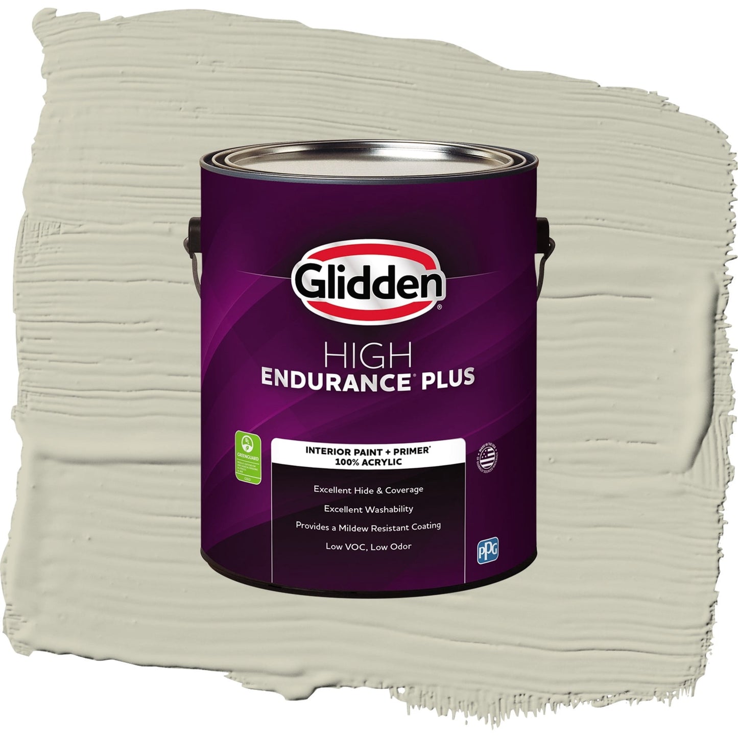 Glidden HEP French Gray Linen / Grey, Semi-Gloss Interior Paint with Primer, 1 Gallon
