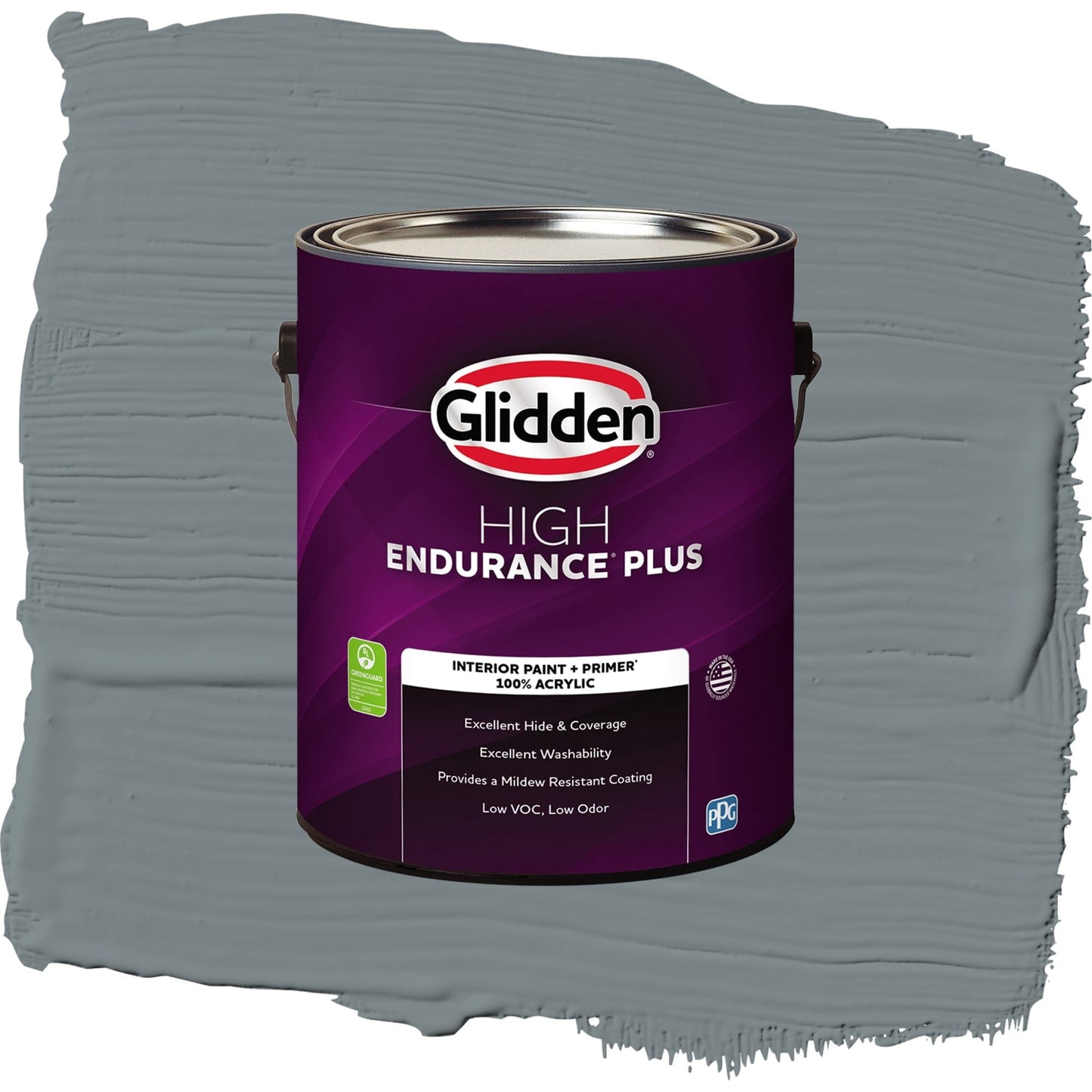 Glidden HEP Garrison Gray / Grey, Flat Interior Paint with Primer, 1 Gallon