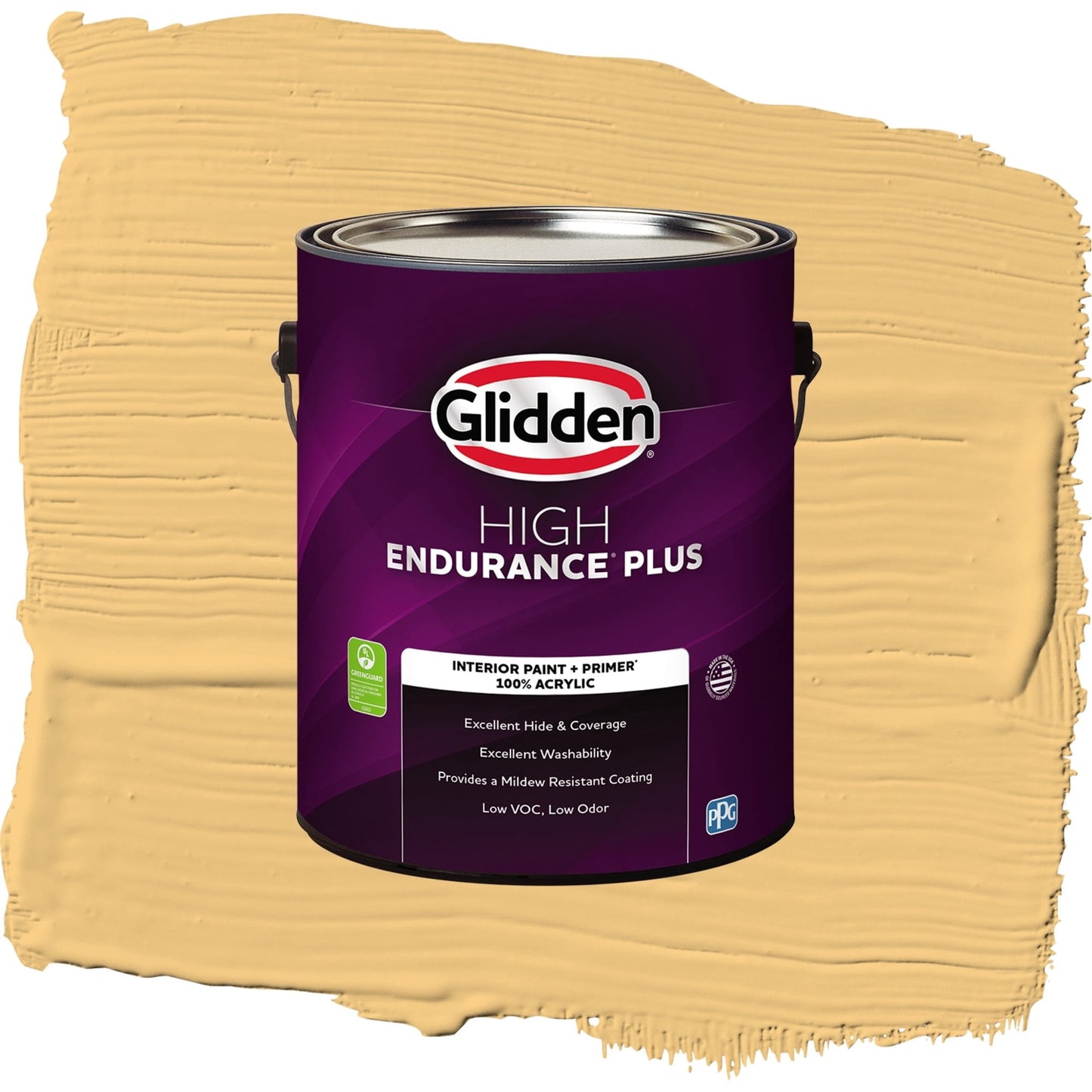 Glidden HEP Gold Buff / Yellow, Semi-Gloss Interior Paint with Primer, 1 Gallon