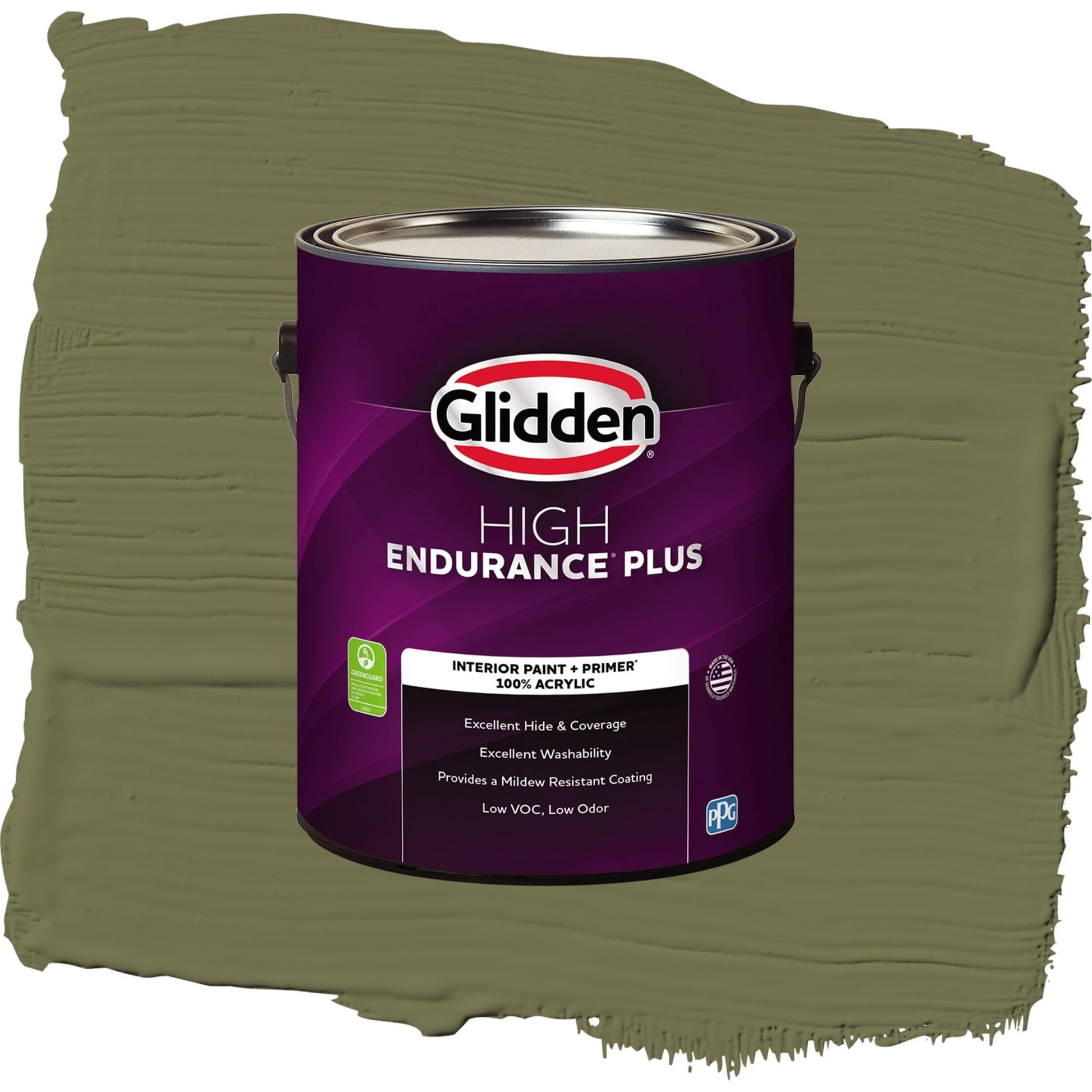 Glidden HEP Gratefully Grass / Green, Flat Interior Paint with Primer, 1 Gallon
