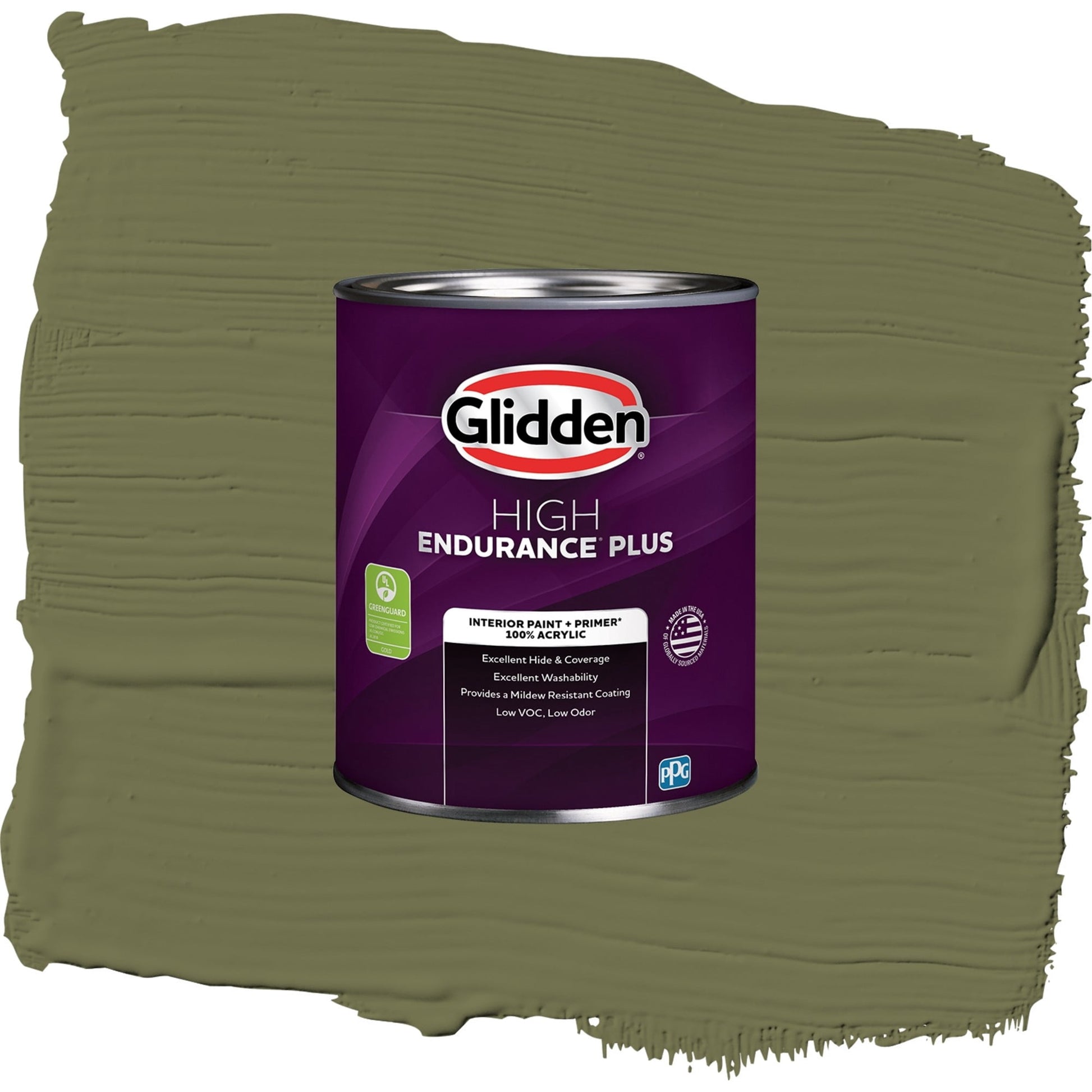 Glidden HEP Gratefully Grass / Green, Semi-Gloss Interior Paint with Primer, 1 Quart