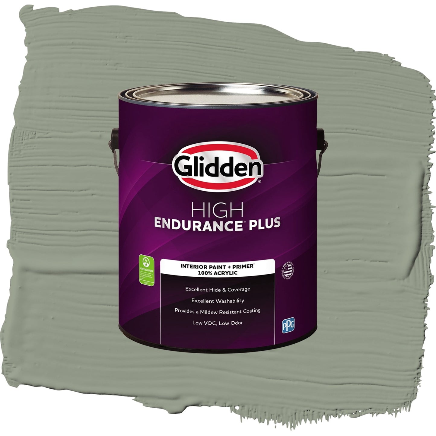 Glidden HEP Green Tea Leaf / Green, Semi-Gloss Interior Paint with Primer, 1 Gallon