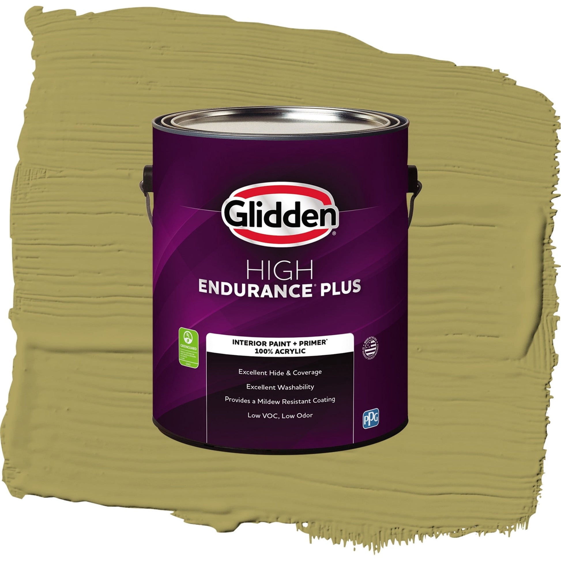 Glidden HEP Loveliest Leaves / Green, Flat Interior Paint with Primer, 1 Gallon