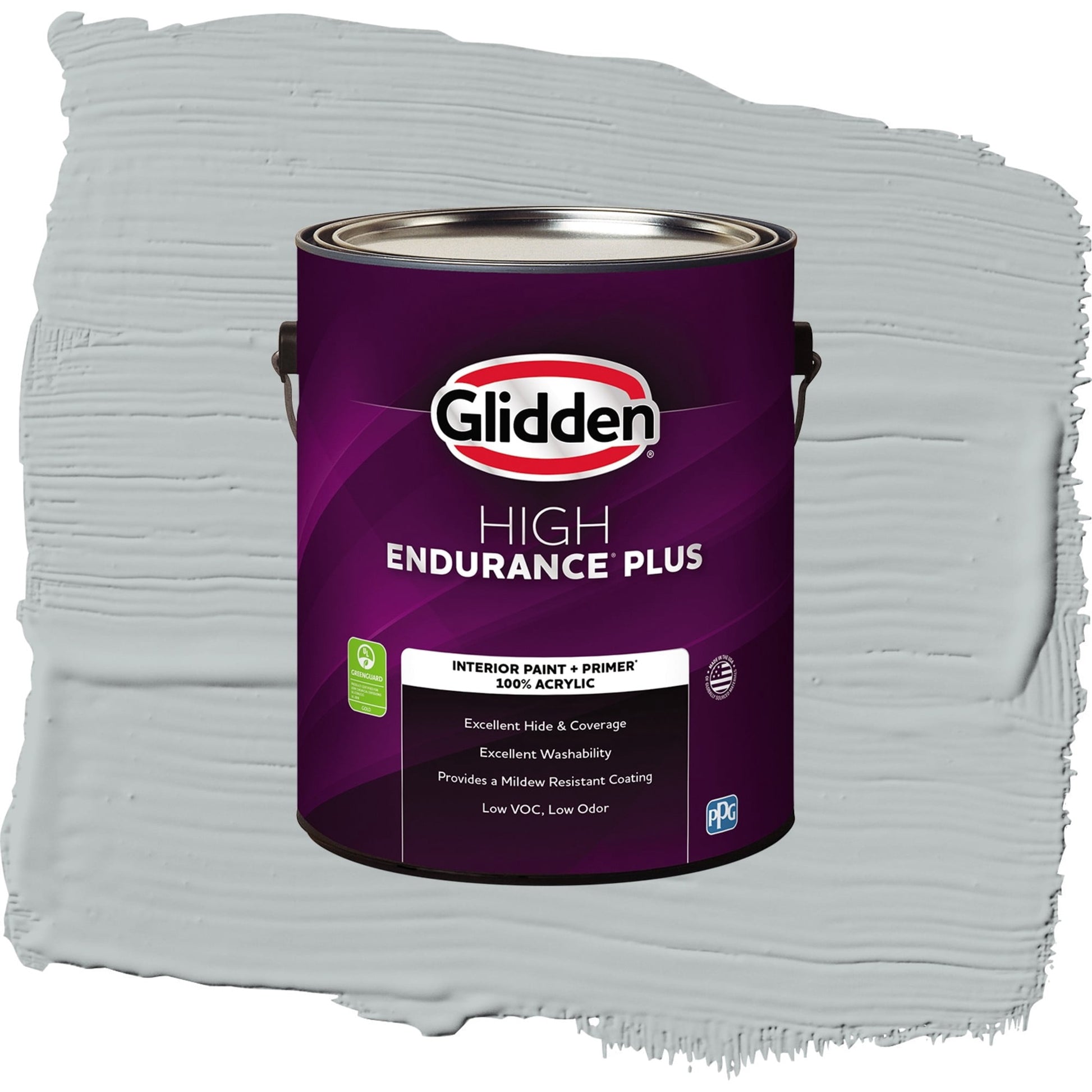 Glidden HEP Maiden Mist / Gray, Flat Interior Paint with Primer, 1 Gallon