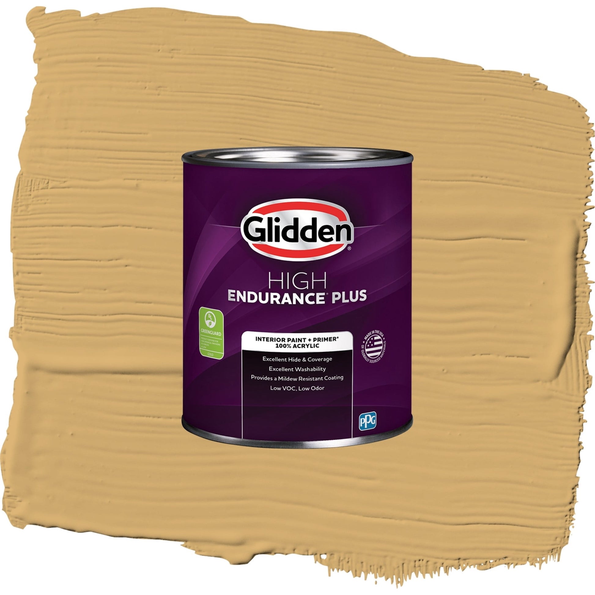 Glidden HEP More Maple / Yellow, Eggshell Interior Paint with Primer, 1 Quart
