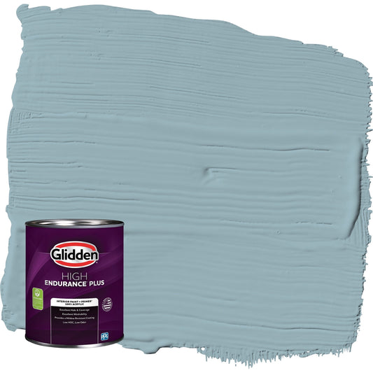 Glidden HEP Mountain Stream / Blue, Flat Interior Paint with Primer, 1 Quart