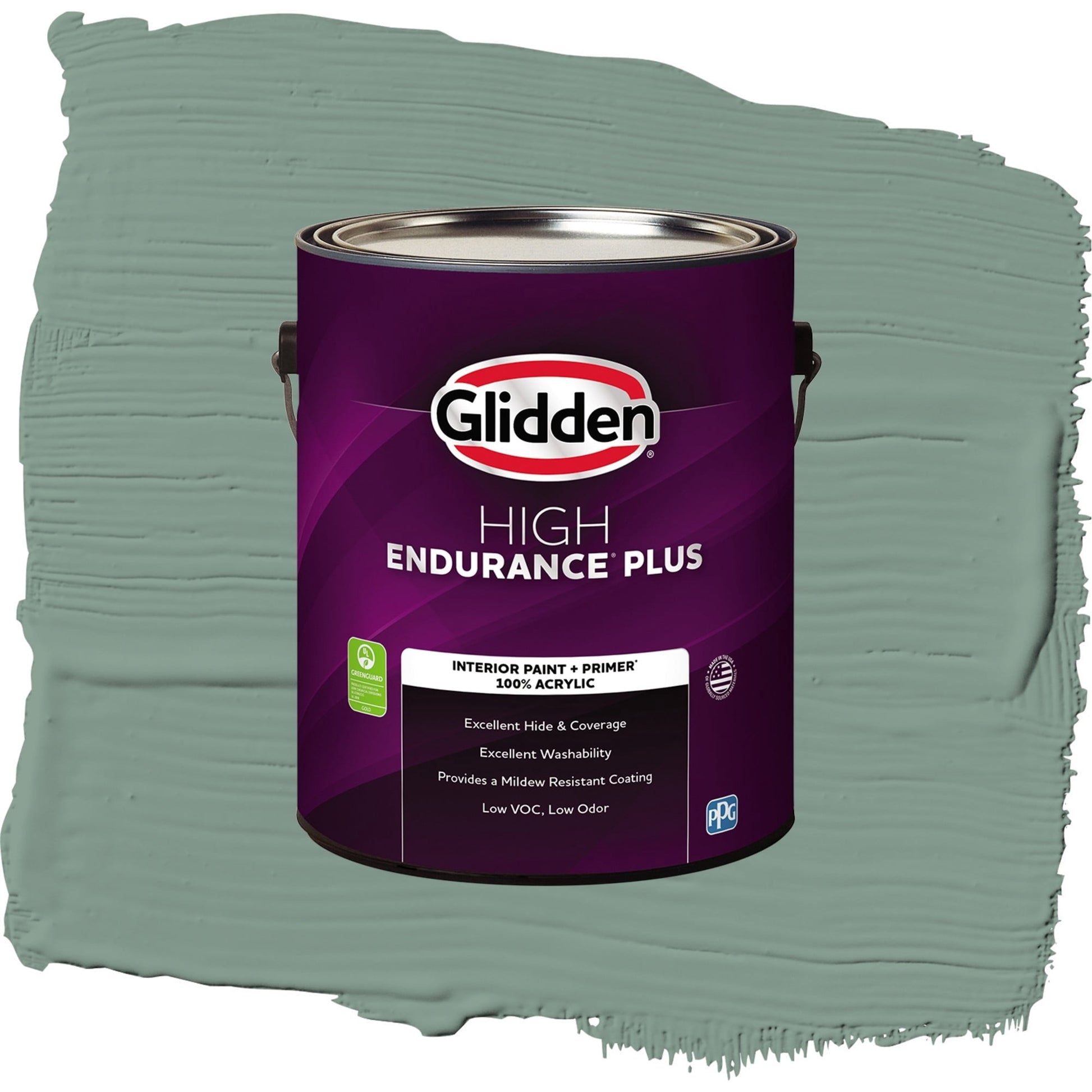 Glidden HEP Paradise Found / Green, Semi-Gloss Interior Paint with Primer, 1 Gallon