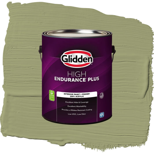 Glidden HEP Pine Trail / Green, Flat Interior Paint with Primer, 1 Gallon