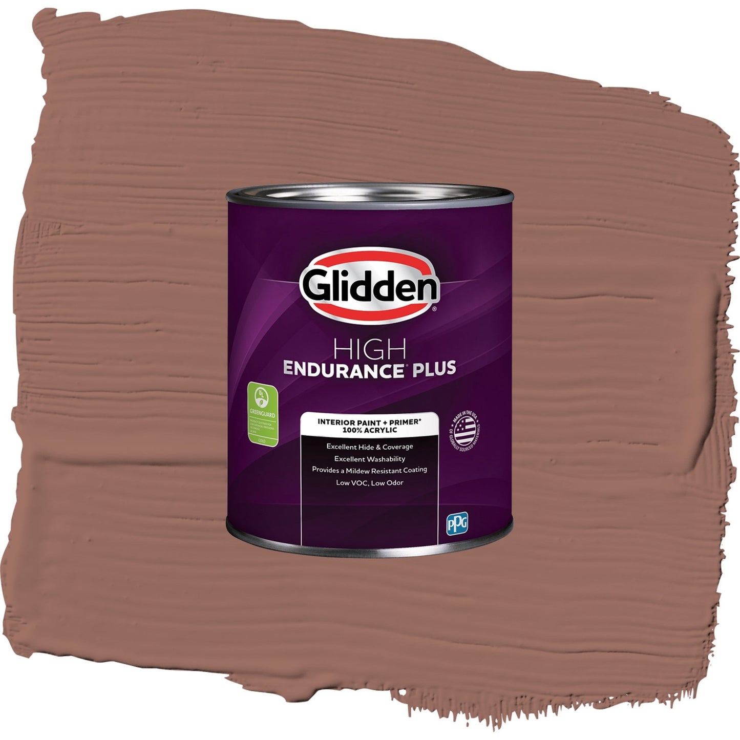 Glidden HEP Safari Brown / Brown, Semi-Gloss Interior Paint with Primer, 1 Quart