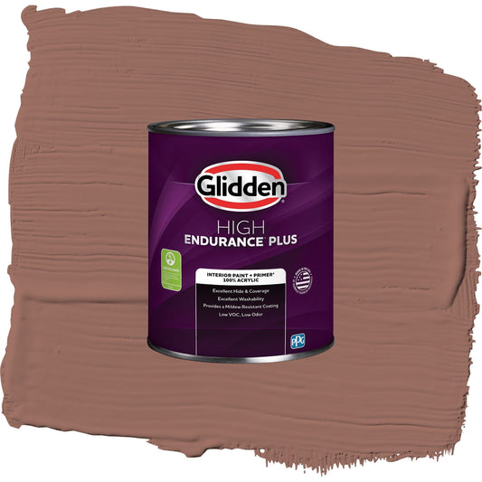 Glidden HEP Safari Brown / Brown, Semi-Gloss Interior Paint with Primer, 1 Quart