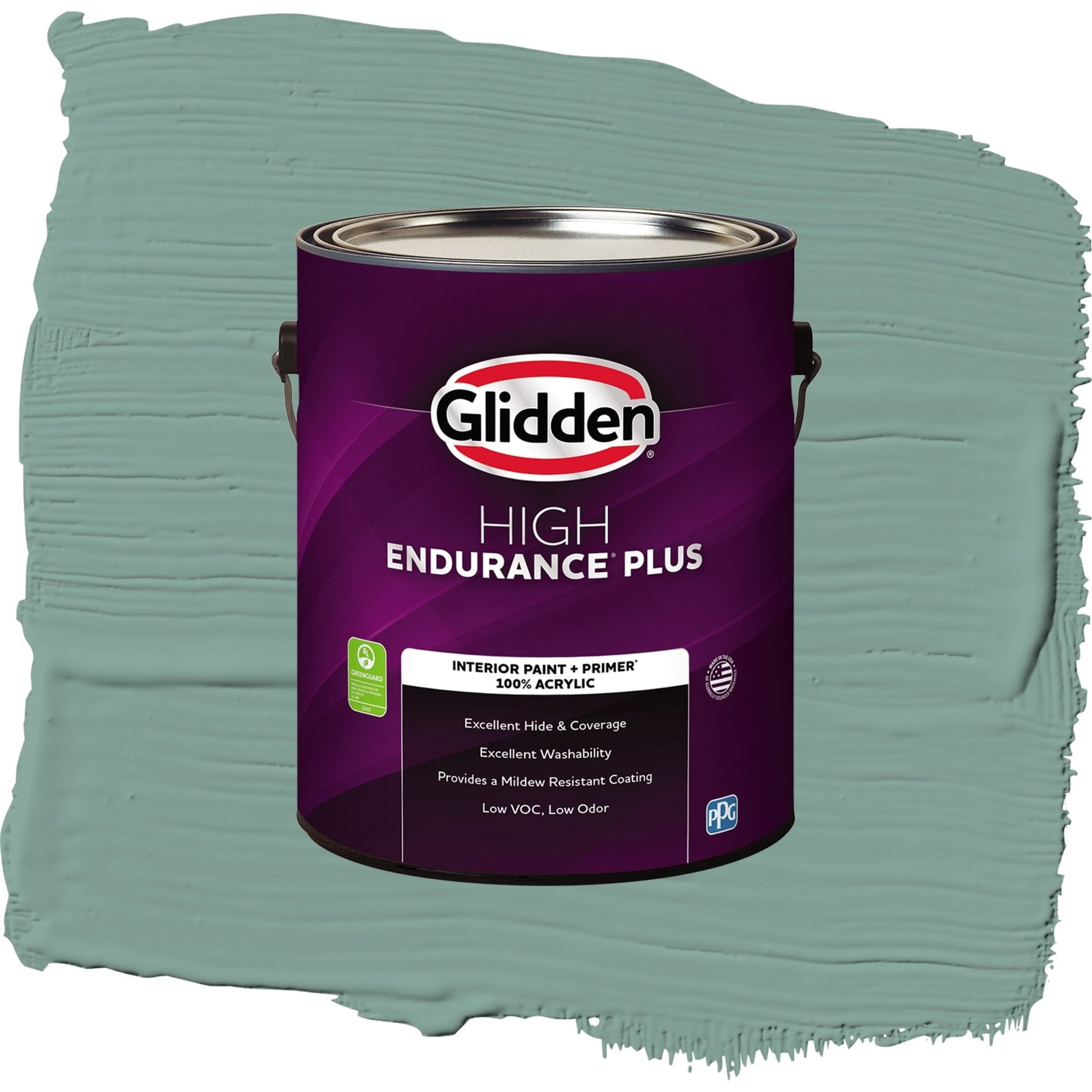 Glidden HEP Silver Laurel / Green, Flat Interior Paint with Primer, 1 Gallon
