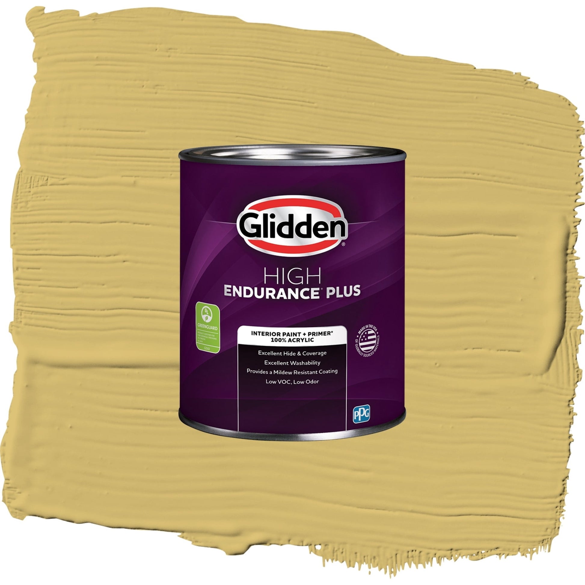 Glidden HEP Spicy Mustard / Yellow, Eggshell Interior Paint with Primer, 1 Quart