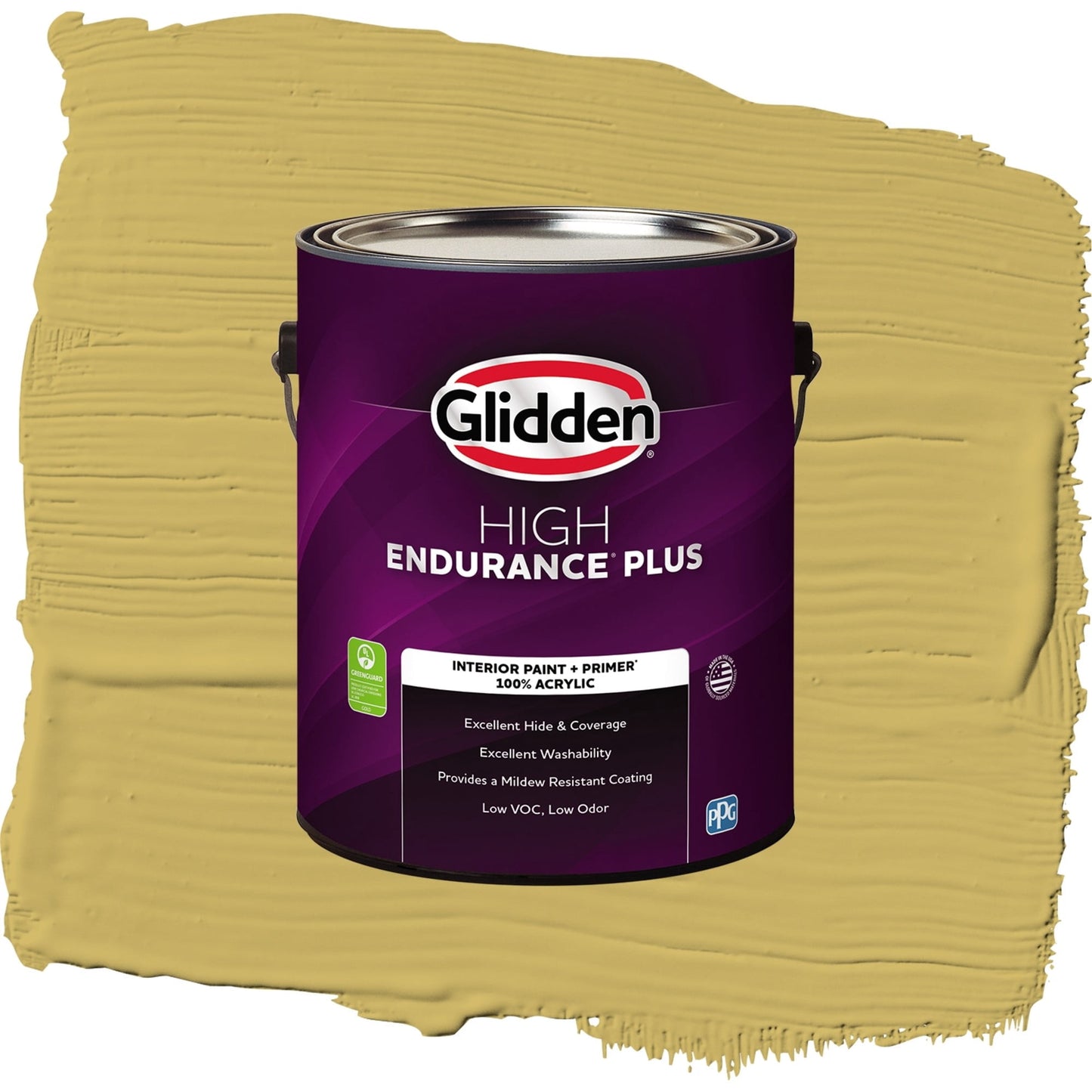 Glidden HEP Split Pea Soup / Green, Flat Interior Paint with Primer, 1 Gallon