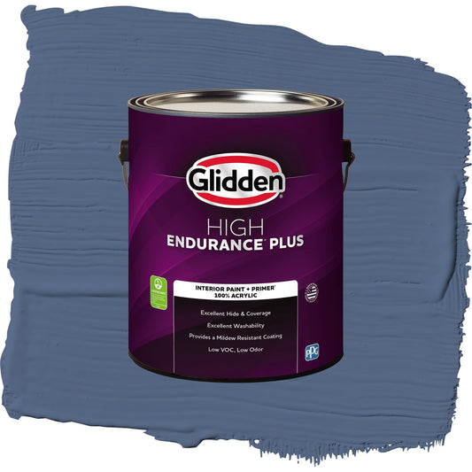 Glidden HEP Stained Glass / Blue, Flat Interior Paint with Primer, 1 Gallon